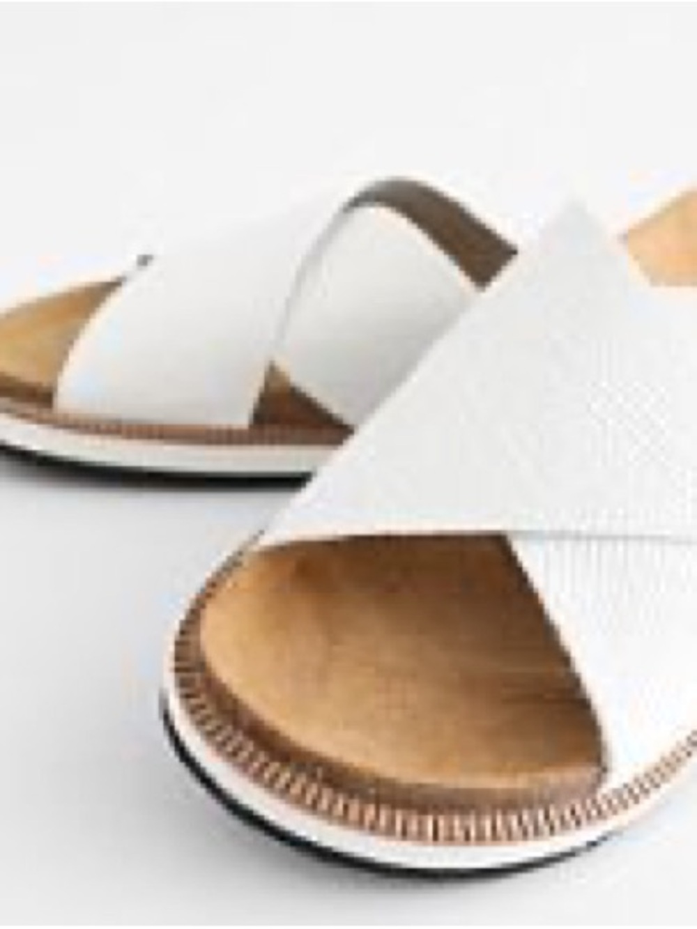 Free People Sidelines White Crisscross Slide Sandals